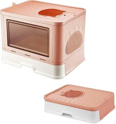 Produktbild von Famanu Katzentoilet Groß Faltbar mit Deckel und Schaufel - Tragbar und Platzsparend