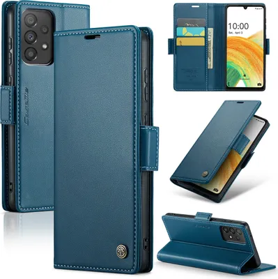Produktbild von Galaxy A33 5G Hülle, Leder Brieftasche Kartenfach Schutzhülle mit Standfunktion für Samsung Galaxy A33 5G Blau