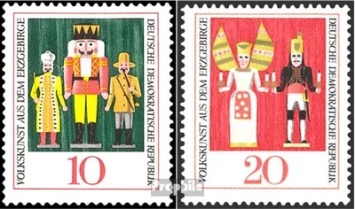 Produktbild von Briefmarken DDR 1967 Mi 1333-1334 (kompl.Ausgabe) postfrisch Volkskunst aus dem Erzgebirge