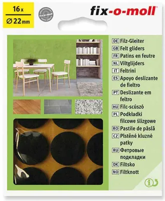 Produktbild von Filzgleiter braun, 22 mm 16 Stück