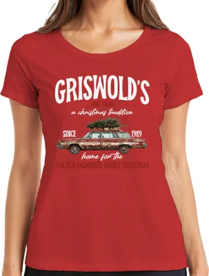 Produktbild von Griswolds Tree Farm Schöne Bescherung Clark - Weihnachten Christmas Xmas Damen T-Shirt, Rot, M