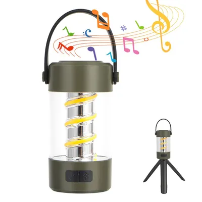 Produktbild von Outdoor Bluetooth Lautsprecher mit LED-Campinglicht, 3 Beleuchtungsmodi, USB-C wiederaufladbar, leicht & tragbar, für Camping, Picknick & Notfälle