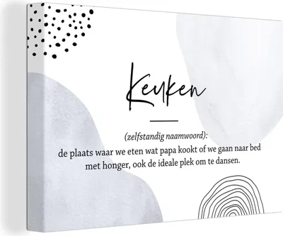 Produktbild von OneMillionCanvasses® - Leinwandbilder - 150x100 cm, küche - papa - zitate - küchen definition - sprichwörter - Wörterbuch, Wandbilder Kunstdruck Wanddekoration - Foto auf Leinwand -