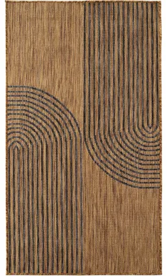 Imagen del producto de Alfombra para exteriores, diseño geométrico, ideal para salón, balcón o terraza, color , 80x150 cm, rectangular