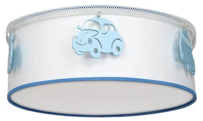 Productafbeelding van Plafondlamp Milagro AUTOMOBILE, 2xE27, wit, blauw – Lamp voor kinderkamer