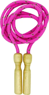 Produktbild von GICO Springseil aus Holz, buntes Seil, 250 cm, Holzgriff Springseil Hüpfseil Seilspringen - Qualität Germany - 3003 pink
