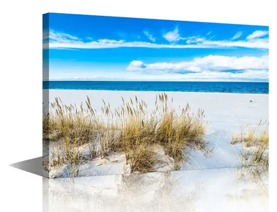 Leinwandbild Strand 60x90 cm, Holzrahmen, Wanddeko