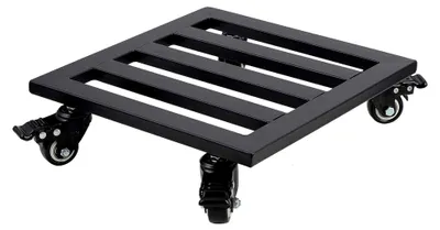 Produktbild von Pflanzenroller 30 cm, Schwerlast Eckig Blumentopf Untersetzer mit Rollen für Outdoor und Indoor (Metall Schwarz)