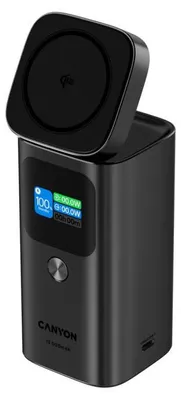 Immagine prodotto di Power bank Canyon Qi2 Magnetico Onpower 150, 15000 mAh, alluminio, grigio scuro
