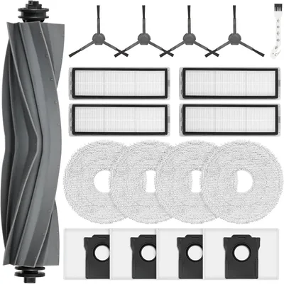 Produktbild von 18 Stück Zubehör für Dreame L10s Plus Saugroboter, Ersatzteile mit 1 Hauptbürste 4 Staubbeutel 4 Wischpad 4 HEPA Filter 4 Seitenbürste 1 Reinigungsbürste