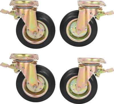Produktbild von 4Pcs 8in Caster Rad mit Bremse 1 Paar Handschuhe Universal Workbench Cart Caster für Möbel Mülleimer