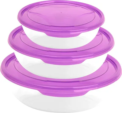 Produktbild von 3er Set Frischhaltedose Deckel Rund Lila