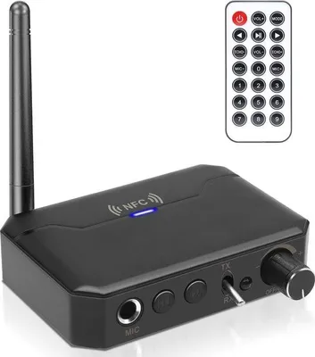 Produktbild von 2-in-1 Bluetooth 5.3 Empfangsstation für Fernseher und Computer - 2 kabellose Kopfhörer, TF-Karten-Leser - Plug & Play-Funktion