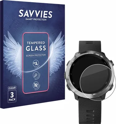 Produktbild von 3x Savvies Schutzglas für Garmin Forerunner 645 / 645 Music Displayschutz 9H Glas klar transparent