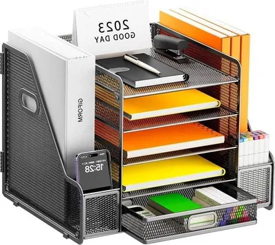Produktbild von Famanu Büro-Organizer mit Dokumentenhalter und praktischem Griffdesign - Schwarz