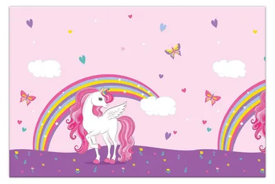 Produktbild von Einhorn Rainbow Colors Kunststoff-Tischdecke 120x180 cm