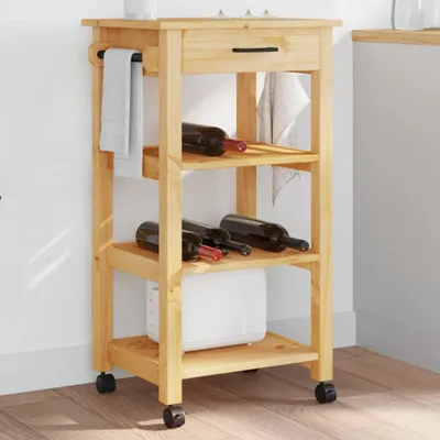 Obrázek produktu pro Kuchyňský vozík monza masivní borové dřevo Hnědá / 48 x 40 x 90 cm