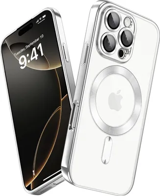 Obrázek produktu pro Pouzdro pro iPhone 16 Pro Magnetické Ultra Tenké Průhledné Pouzdro s Magsafe a Ochranným Krytem na Kameru Stříbro