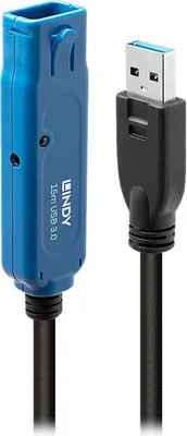Produktbild von USB 3.2 Gen 1 Aktivverlängerungskabel Pro, USB-A Stecker > USB-A Buchse (schwarz, 15 Meter)