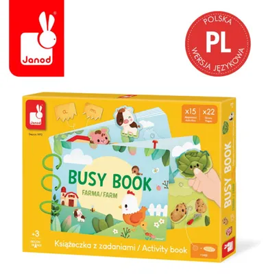 Produktbild von Książeczka z zadaniami Busy Book Farma 3+ Janod