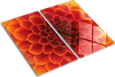 Obrázok produktu pre Sklenená ochranná doska – Kryt varnej dosky – Kryt na indukčnú dosku – 2x30x52 cm – Rýchle čistenie – Tvrdené sklo – Kvetina