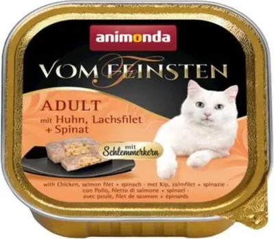 Image de Animonda Vom Feinsten Adulte Gourmetkern avec Poulet, Filet de Saumon & Épinards 100gx32