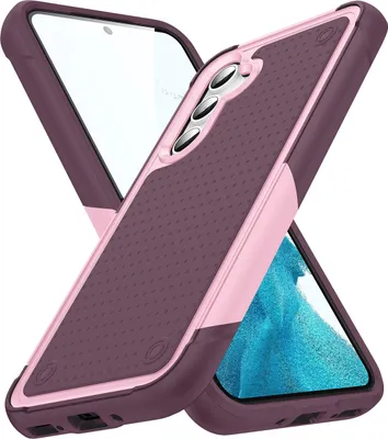 Produktbild von Für Samsung Galaxy A54 Hülle Militärqualität Stoßfest Hybrid 2 in 1 Hart PC Weich TPU Handyhülle Pink Rot