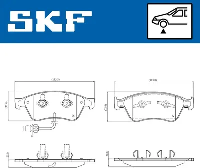 Produktbild von SKF Bremsbeläge Satz Vorne Bremsklötze für AUDI A6 Avant (4F5, C6) VKBP 81045 E