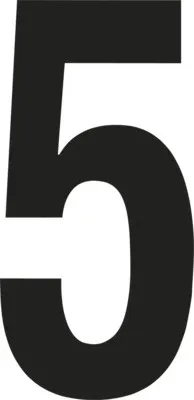 Produktbild von Klebeziffer "5" schwarz 100 mm
