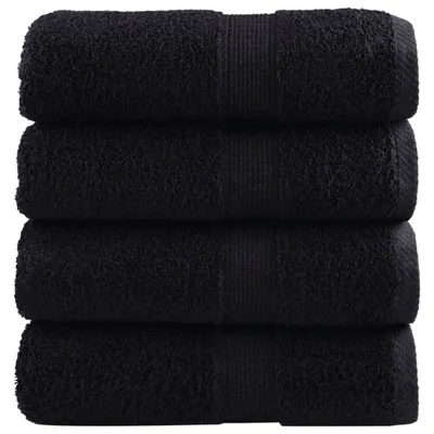 Zdjęcie produktu dla Ręczniczki premium SOLUND, 4 szt., czarne, 30x50 cm, 600 g/cm²