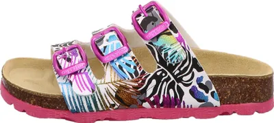 Produktbild von Superfit Fussbettpantoffel Mädchen Pantolette mit Muster Weiß/Mehrfarbig, 1-800113-1100