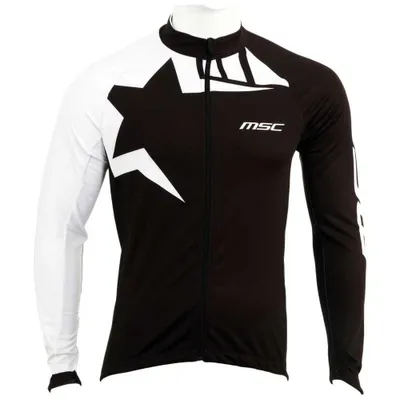Produktbild von Thermo-Fahrradtrikot Termo Weiß/Schwarz Gr. S mit 3 Rückentaschen und reflektierenden Elementen