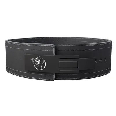 Produktbild von GORILLA SPORTS® Gewichthebergürtel Vollnarbenleder 10 mm | Schnellverschluss-Hebelmechanismus | Powerlifting & Krafttraining | S, M, L, XL