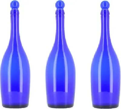 Produktbild von BELLEROFONTE Blau Glasflasche für Wasser 750 ml mit Druckverschluss, 3 Stücke