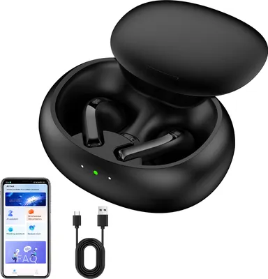 Zdjęcie produktu dla Kabellose uebersetzungs-Ohrhoerer, Echtzeit-KI-uebersetzer-Ohrhoerer fuer 2-System-Smartphones, Audio-zu-Text-Aufnahme mit einem Klick, Geraeuschunterdrueckung, BT-Sprachuebersetzungs-Ohrhoerer fuer Unternehmen, akademische Konferenzen, Vorlesungen, Autofahren