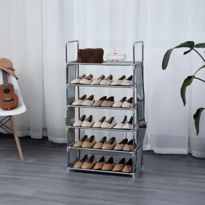 Obrázok produktu pre Herzberg HG-03602: Stojan na topánky so 6 úrovňami (47 x 100 cm) ? Sivá