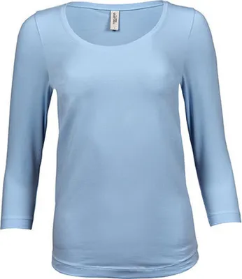 Produktbild von Tee Jays 460 | Ladies 3/4 Sleeve Stretch Damen T-Shirt - Farbe: Light Blue - Größe: M