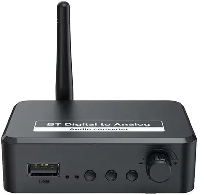 Immagine prodotto di Adattatore audio con Bluetooth 5.3 - SPDIF/AUX da 3,5 mm/RCA/USB - Ricevitore per altoparlanti Bluetooth - B35T - Nero