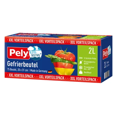 Image de Sacs de congélation Pely 3 couches film avantage pack 2 litres 75 pièces