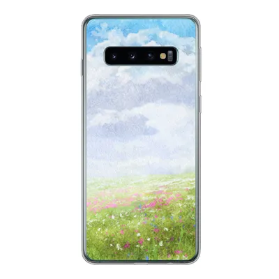 Produktbild von MuchoWow® Handyhülle Schutzhülle Hülle für Samsung Galaxy S10 Aquarell - Blumen - Landschaft Silikon Softcase Handy Hülle - Handytasche