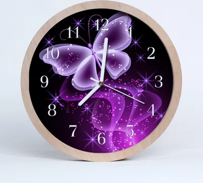 Produktbild von Holzuhr 30fi cm wanduhr - Schmetterling Tiere