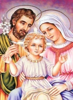 Produktbild von Malen nach Zahlen: Jesus und die Heilige Familie, 40x50 cm, mit Rahmen, kreatives Motiv