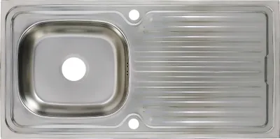 Produktbild von Edelstahl Küchenspüle 100 × 50 cm Einbauspüle Spülbecken Edelstahl mit Abtropffläche inkl. Ablaufgarnitur