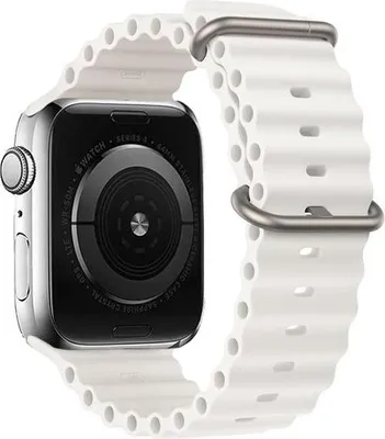 Produktbild von Uhrenarmband Für Apple Watch 1/2/3/4/5/6/7/8/9/Se 38/40/41Mm Weisses Silikon