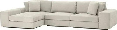 Produktbild von Casa Padrino Luxus Ecksofa Sandfarben / Schwarz 380 x 200 x H. 90 cm - Wohnzimmer Sofa mit Kissen - Luxus Qualität