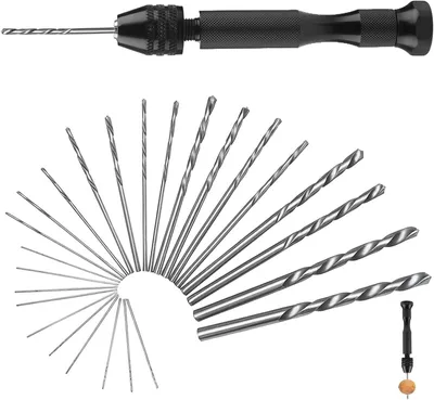 Productafbeelding van Mini Handboormachine Set - Draaigereedschap Spiraalboren - Precisie Boren - 25 Precisie Boren - 0.5-3.0 mm - Aluminium