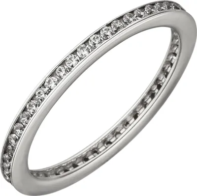 Produktbild von Gr. 54 - Damen Ring schmal 925 Sterling Silber mit Zirkonia rundum Silberring