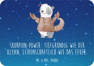 Produktbild von Mr. & Mrs. Panda magnet Skorpion Astrologie - Sternenhimmel Blau - Geschenk, Kühlschrankmagnet, whiteboardmagnet, rechteckmagnet, Tierkreiszeichen, holzmagnet