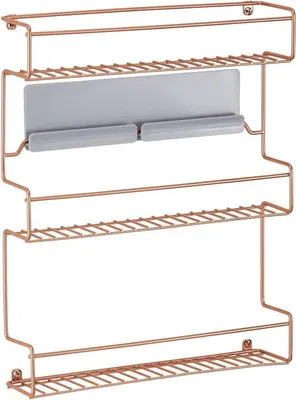 Produktbild von mDesign Gewürzregal Wandregal Küchenregal Organizer selbstklebend Metall Kupfer