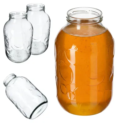 Image de KADAX Bocal à conserves 5000 ml, 100 mm, sans couvercle, lot de 2